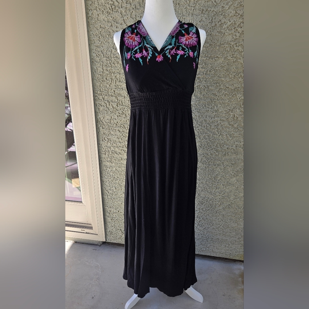 Lascana For Venus Embroidered Black Vacation Maxi Dress - Picture 2 of 10